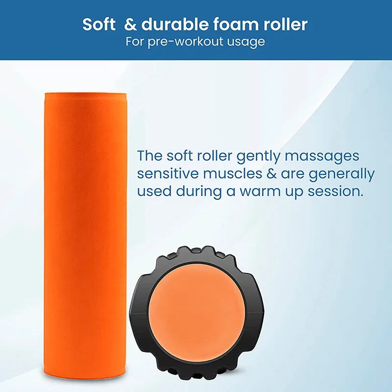 2 in 1 Foam Roller For Deep Tissue Massage for Muscle Fitness Exercise Therapy Yoga With Bag Myofascial Trigger Point Release