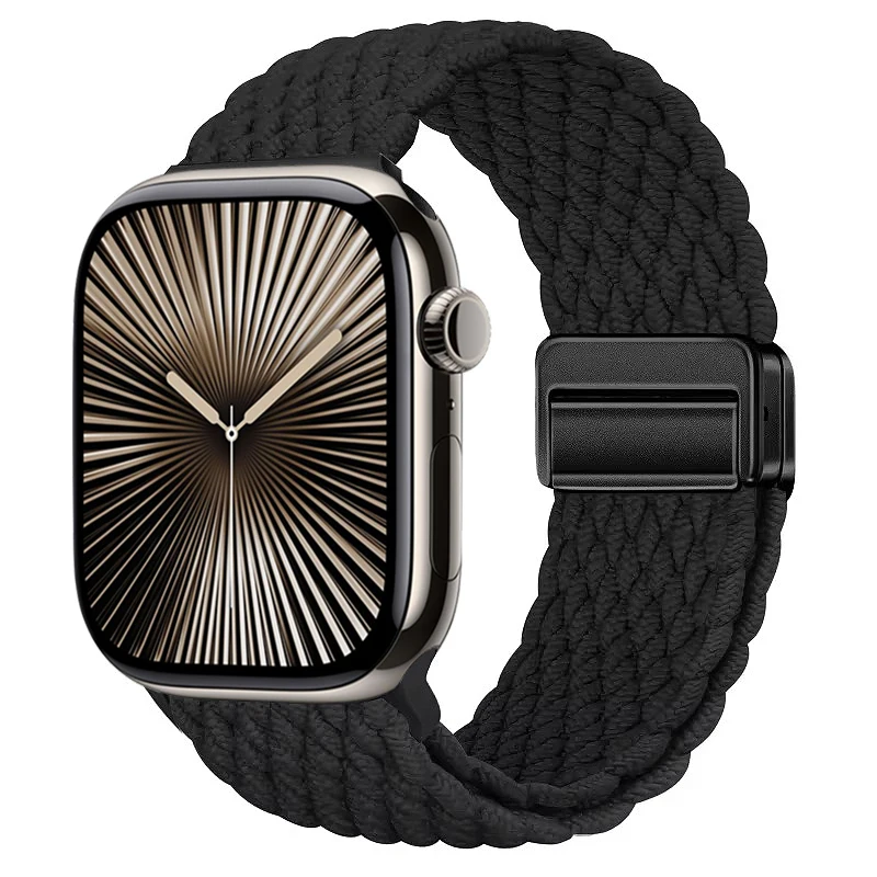 Nylon Braided Magnetic Loop Strap with Metal Accents