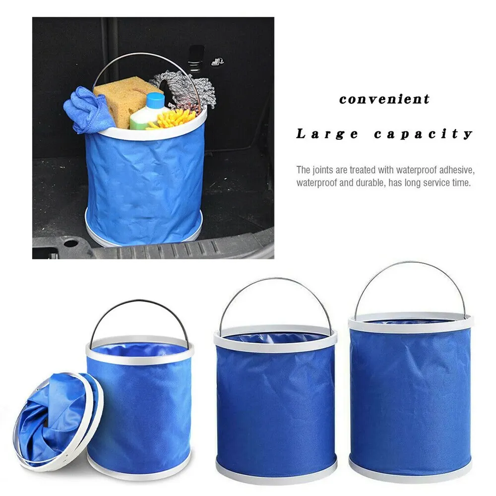 Folding bucket Water bucket Car wash bucket Water storage bag 9L 11L 13L Portable Bucket Outdoor Travel Water Storage Bag Waterproof Water Bag Fishing Portable Foldable Bucket Car Supplies