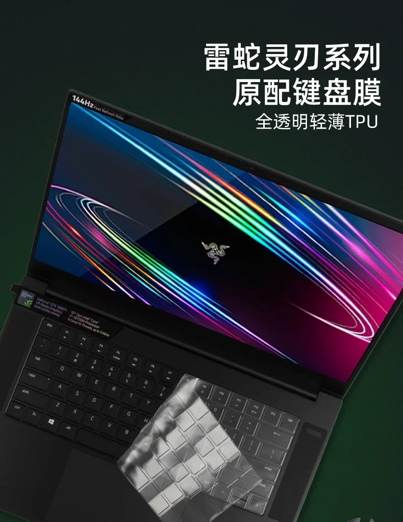 2020-2021 Razer Blade 15 /Blade PRO 17용 투명 투명 Tpu 키보드 커버 필름(광학 키보드에는 맞지 않음)