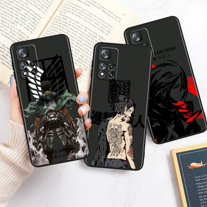 Attack On Titan Per Redmi Note 12 Turbo 11T 11P 11E 11S 10T 10S 10 9 Pro Plus Max Custodia In Silicone Nero Per Telefono