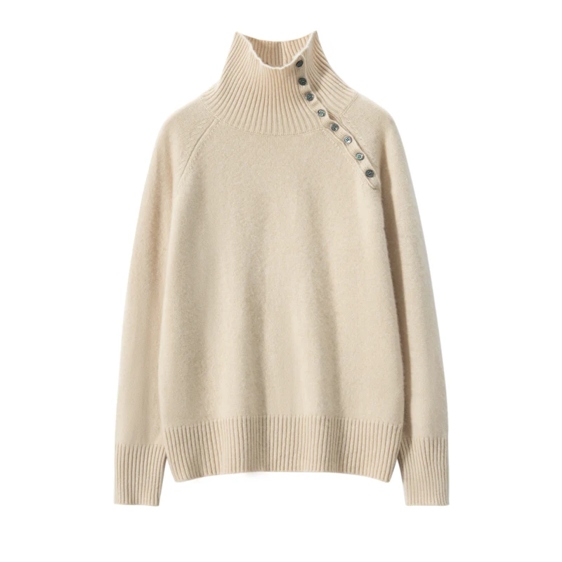 

Женский кашемировый вязаный пуловер, свободный утепленный свитер с длинным рукавом, большие размеры, Осень-зима 2023