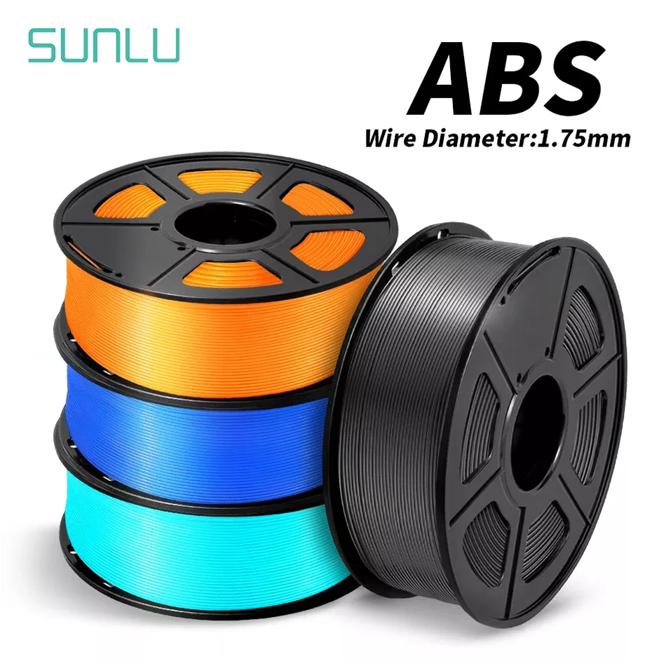 SUNLU ABS 3D Filament 1KG 1.75MM No Bubble Excellent Impact Strength Good Abrasion Performance Chemical Resistance