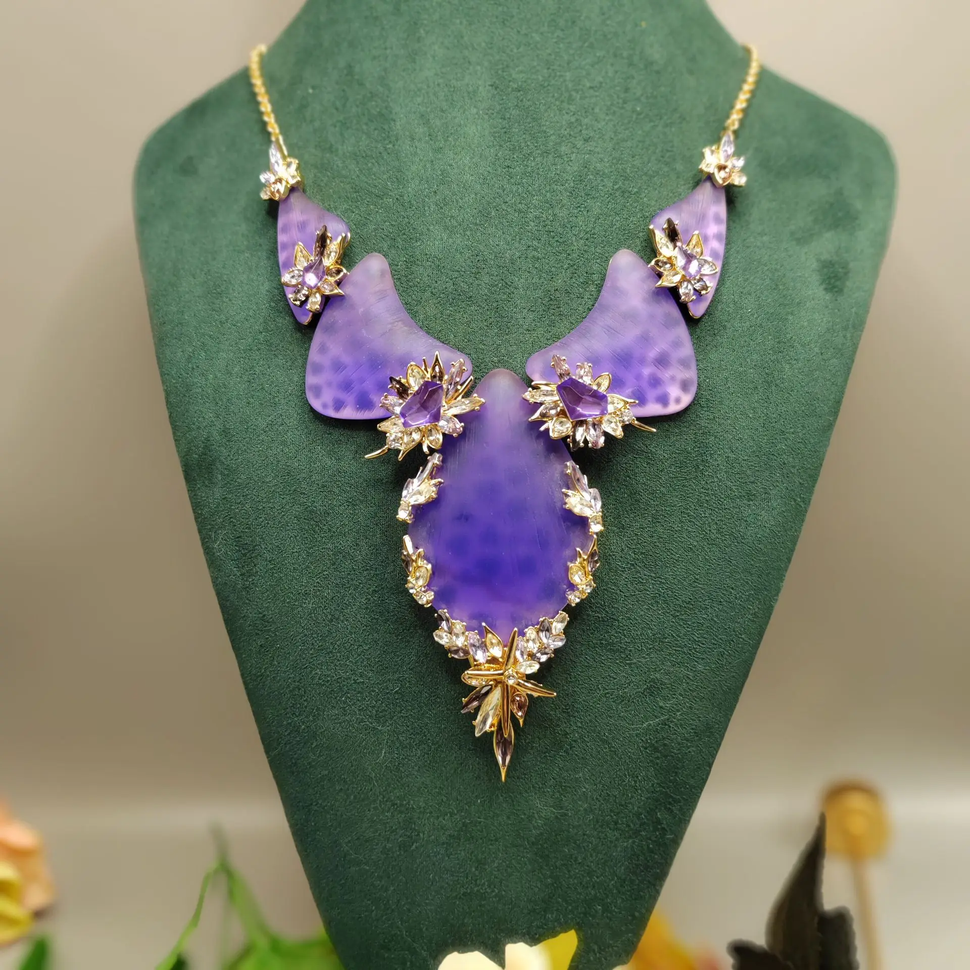 Collier diamant unique plaqué or