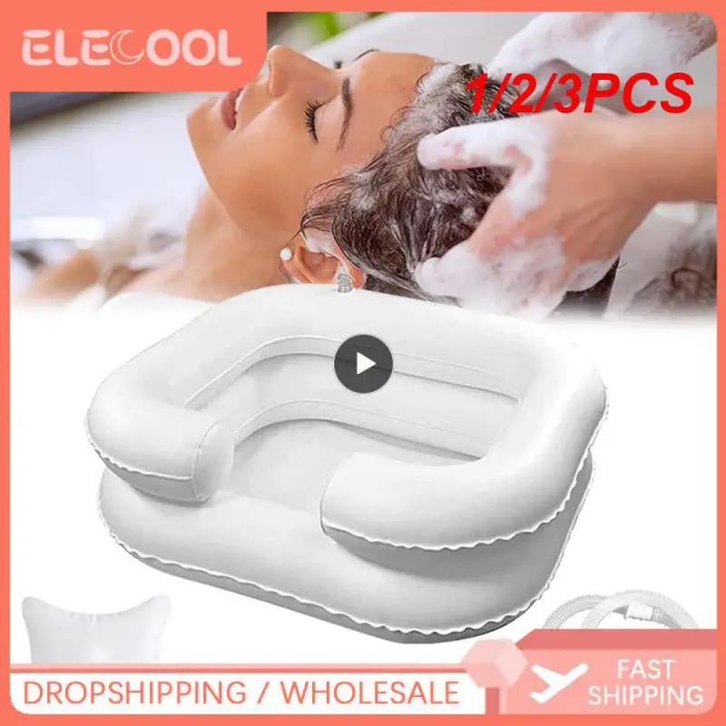 

1/2/3PCS Inflatable Hair Washing Basin With Drain Tube For Elderly Disabled Suitable for Lying Bed Rest Nursing Aid Sink Shampoo