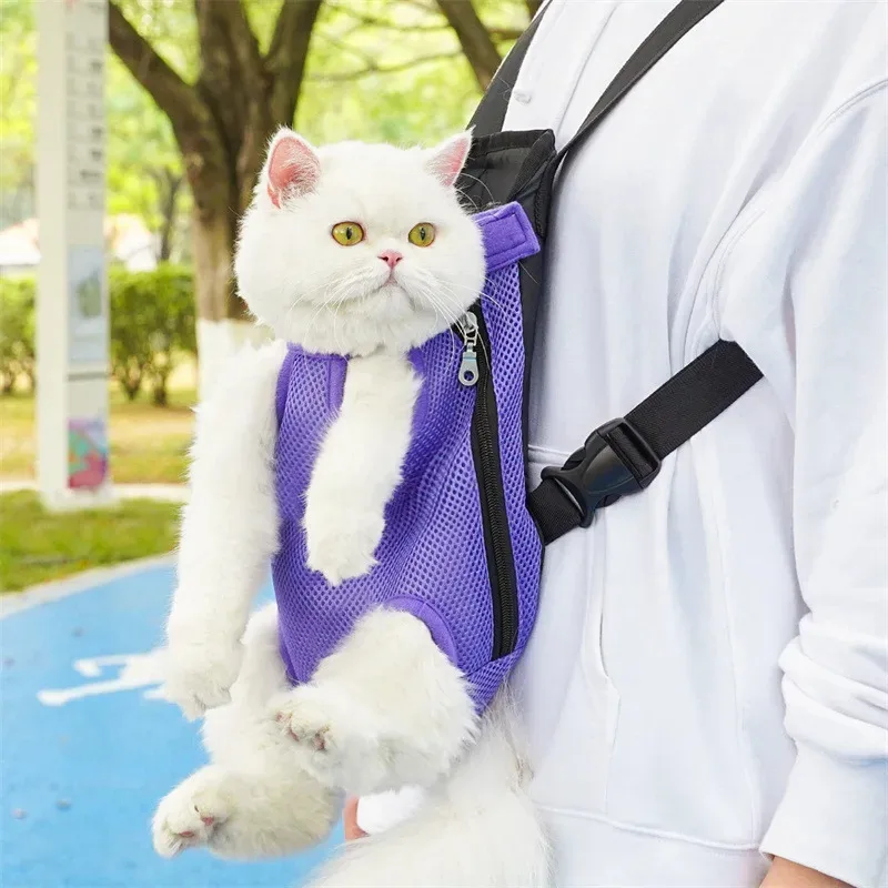 Pet Carrier Backpack Portable Travel Breathable Carrier Bag Pet Double Shoulder Mesh Backpack Adjustable Cat Bag Dog Supplies