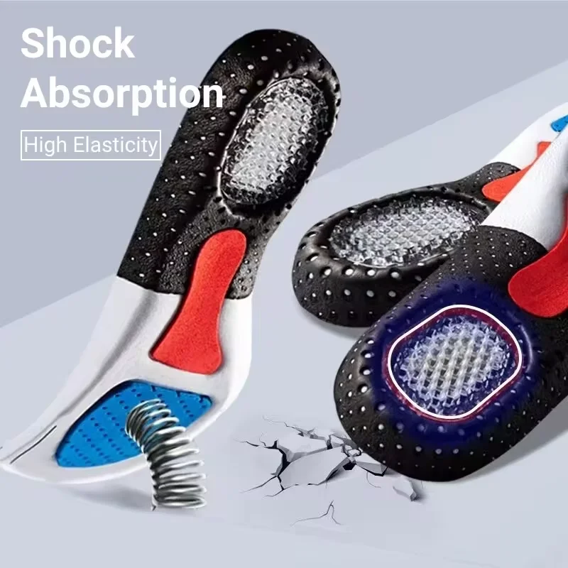Shoe Insoles Silicone Sport Insoles Shock Absorption Orthopedic Arch Support Shoe Pad Unisex Gel Insoles Insert Cushion Sneakers Sole