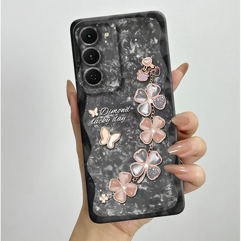 Aesthetic Flowers Slim Liquid Silicone Phone Case - Anti-Drop Protective Soft Cover