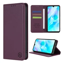 Premium Magnetic Flip Leather Wallet Case with Card Slot - Skin Friendly and Durable for Honor 10i (Wine red)