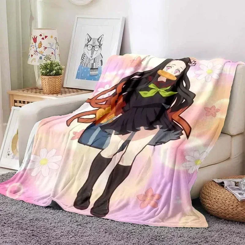 Kamado Nezuko Flannel Demon Slayer Blanket Washable Sofa Cover Hiking Picnic Fashionable Leisure Napping Throw Blankets 2