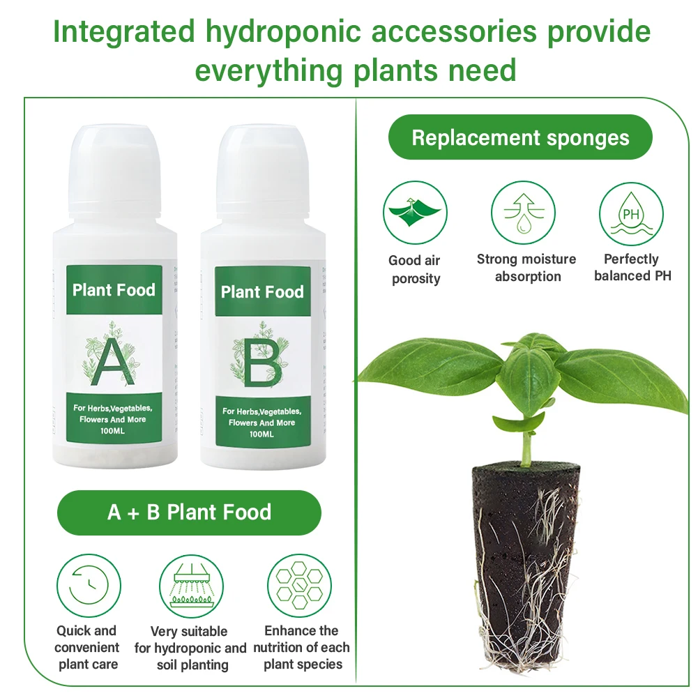 Indoor Hydroponic Growing Soil Cotton Hydroponics Solid AB Fertiliser Set Agricu