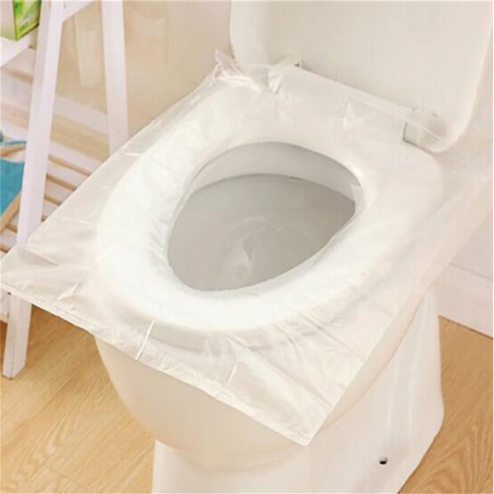 Disposable Toilet Seat Cover Mat Plastic Waterproof Toilet Cover Cushion Paper Bathroom Accessories