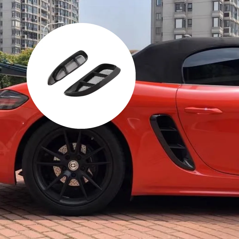 

Для Porsche 718 Boxster Cayman 2016-2021 ventiventilasi udara Fender sisi serat karbon asli Mobil Trim udara