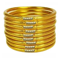 9pcs/set Glitter Jelly Bangles Bracelets Set for Women Shiny Buddhist Jonc Bracelet for Women 2