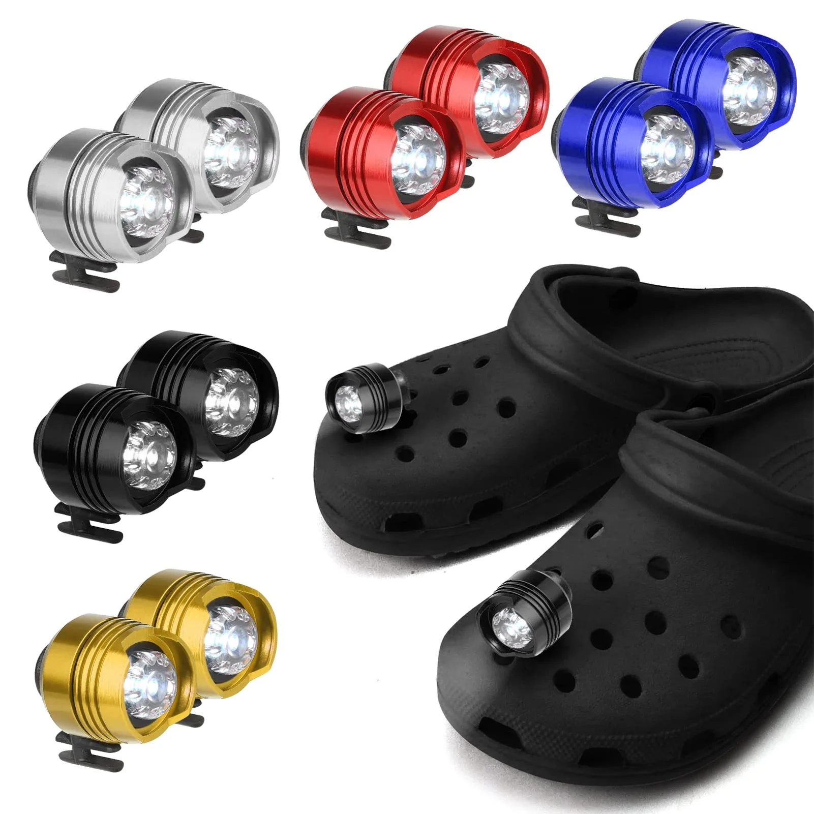 Metal Decoration Accessories Rechargeable Croc Lights Crocs Lights Light Led 1pair