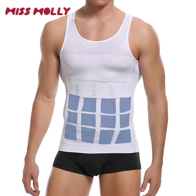 Compression Shirt Men Slimming Body Shaper Underwear Tank Top Fitness Posture Correct Belly Abdominal Fat Reducer Vest XXXL men reductive girdle compression shirt slimming belt tops body shaper belly trimmer sculpture underwear