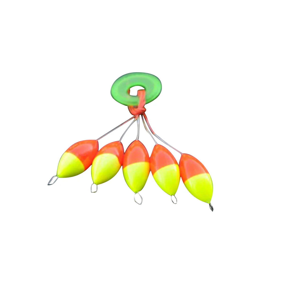 

5 шт., набор разноцветных эллиптических рыболовных приманок, размер L (красный + желтый)