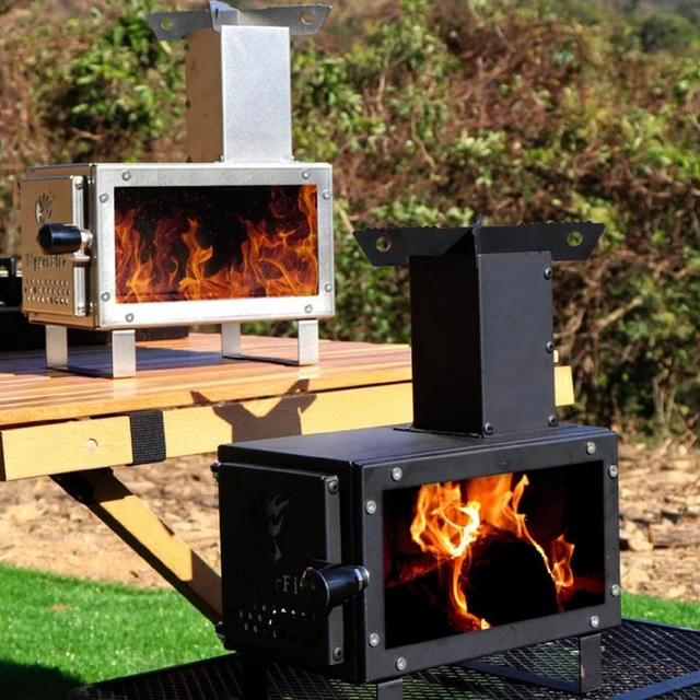 Camping Wood Stove Portable Firewood Stoves With Chimney Pipe Vent Heating  Furnace With Side Window For Picnic Camping Supplies - AliExpress