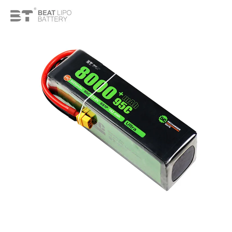 Batterie LiPo 6S 22.8V 8000mAh 95C pour Voiture RC - XT60/XT30
