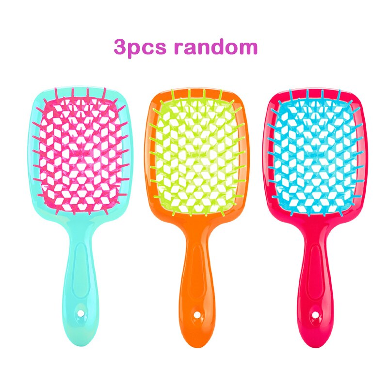 Tangled Hair Comb Detangling Hair Brush Massage Combs Hollow Out Wet Curly Hair Brushes Barber Comb Salon Hair Styling Tools