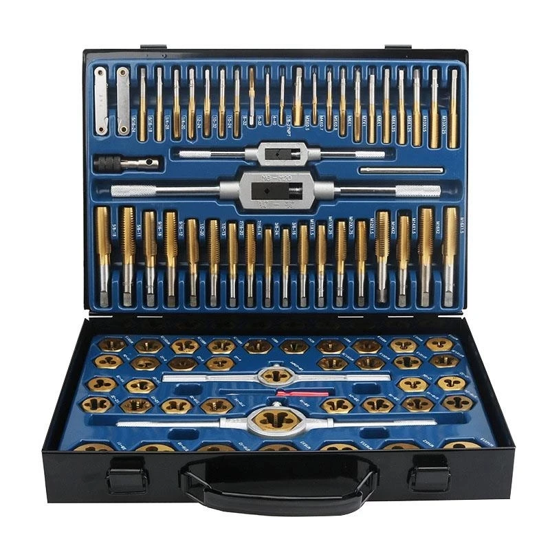 86pcs Tap Die Set Bearing Steel M3-M16 Metric Thread Combination Tools Kit DIY Kit Durable Wrench Screw Threading Hand Tool Sets multifunctional box wrench double headed self tightening wrench 45 steel durable double headed wrench hand tool sets