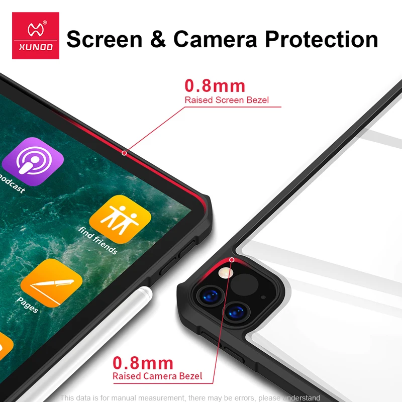 Xundd Case à Prova de Choque para Ipad Pro 12.9 2023 Luz Transparente Proteção Tablet Capa para Ipad Pro 10.2 10.9 11 12.9 2023 Case - Imagem 6