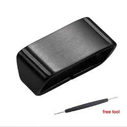 Stainless Steel Strap Ring Buckles - Metal Band Keeper Holder Rings - 22mm (Black)