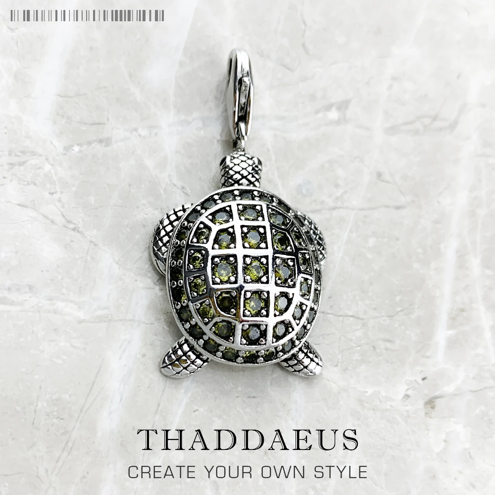 Ciondolo Thomas Sabo Tartaruga - Argento 925, Smalto Verde E Nero, Con