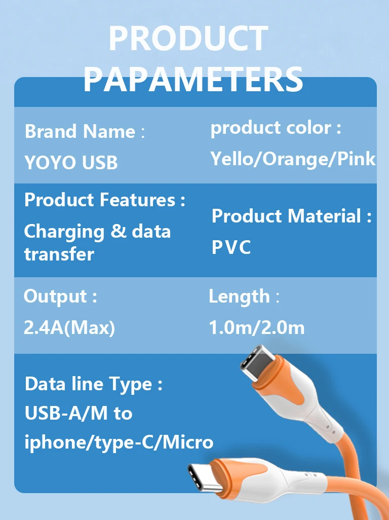 3A Fast Charge USB  Cable Soft Silicone Type C Cable For Xiaomi Redmi Samsung Realme Cables Data Cord Charger USB Cable Phone