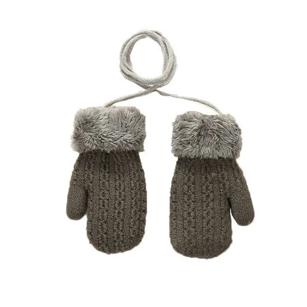 Soft Knit Faux Fur Mittens for Kids