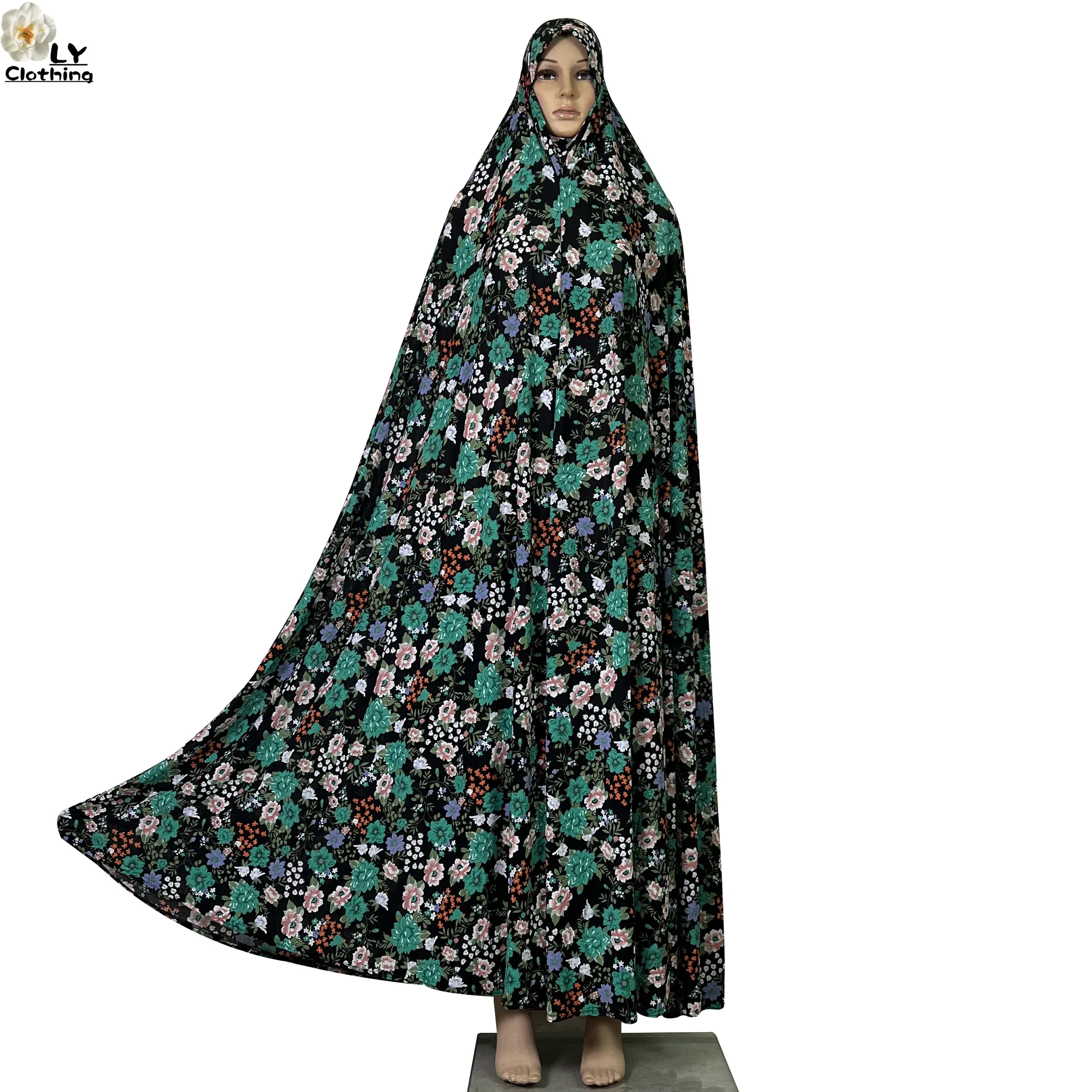 New Ramadan Muslim Womens Hooded Abaya African Dashiki Sleeveless Prayer Garment Woman Kaftan Printing Floral Dubai Saudi Robe