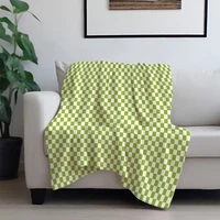130x150cm Flannel Blanket Queen Size for Couch Sofa BedBuffalo Plaid Decor Green and White Checkered Blanket Soft Lightweight 1