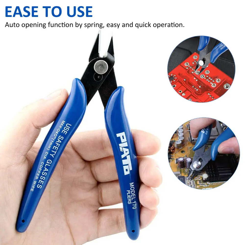 Hand Tools NJBLZQ Pliers Carbon Steel Pliers Electrical Wire Cable Cutters Cutting Side Snips Flush Nipper Home Hand Tools Blue
