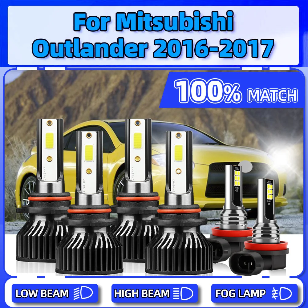 

LED Headlight Bulbs 360W 60000LM Plug And Play Auto Light 12V CSP Chips Fog Lamps 6000K White For Mitsubishi Outlander 2016 2017