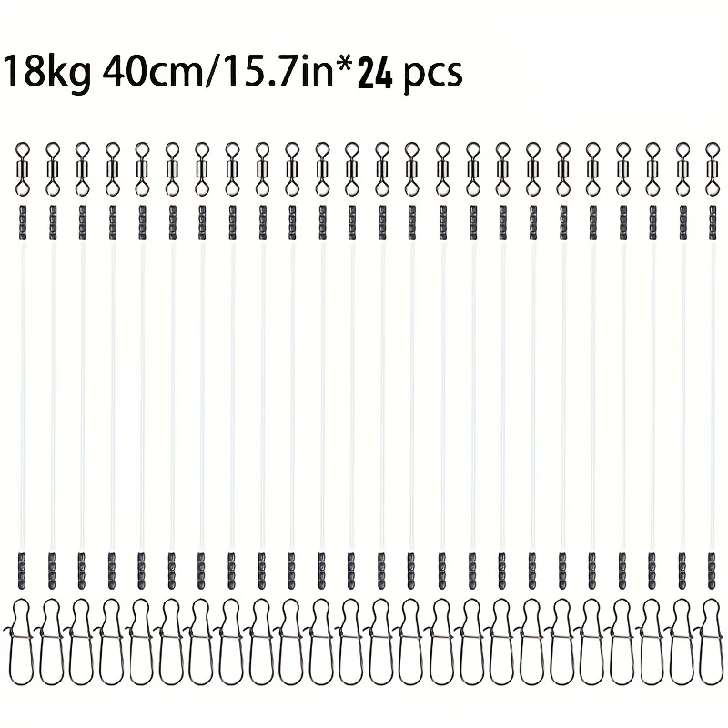 Enhanced Fluorocarbon Fishing Leaders with High-Speed Rotating Swivels - 12 Pack for Saltwater & Freshwater Fishing