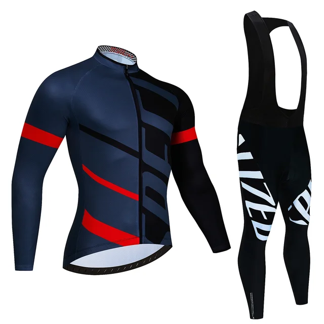 New Team Autumn Cycling Jersey Set Ropa Ciclismo Men Long Sleeve Bike Clothing MTB Maillot Road Bicycle Bibs Uniform 5