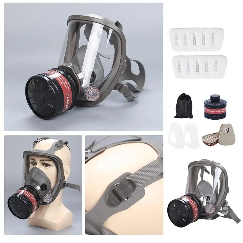 Full Face Respirator Reusable Against Dust Face Cover Shield Facepiece Respirator for Protection Professional Paint Dust Face