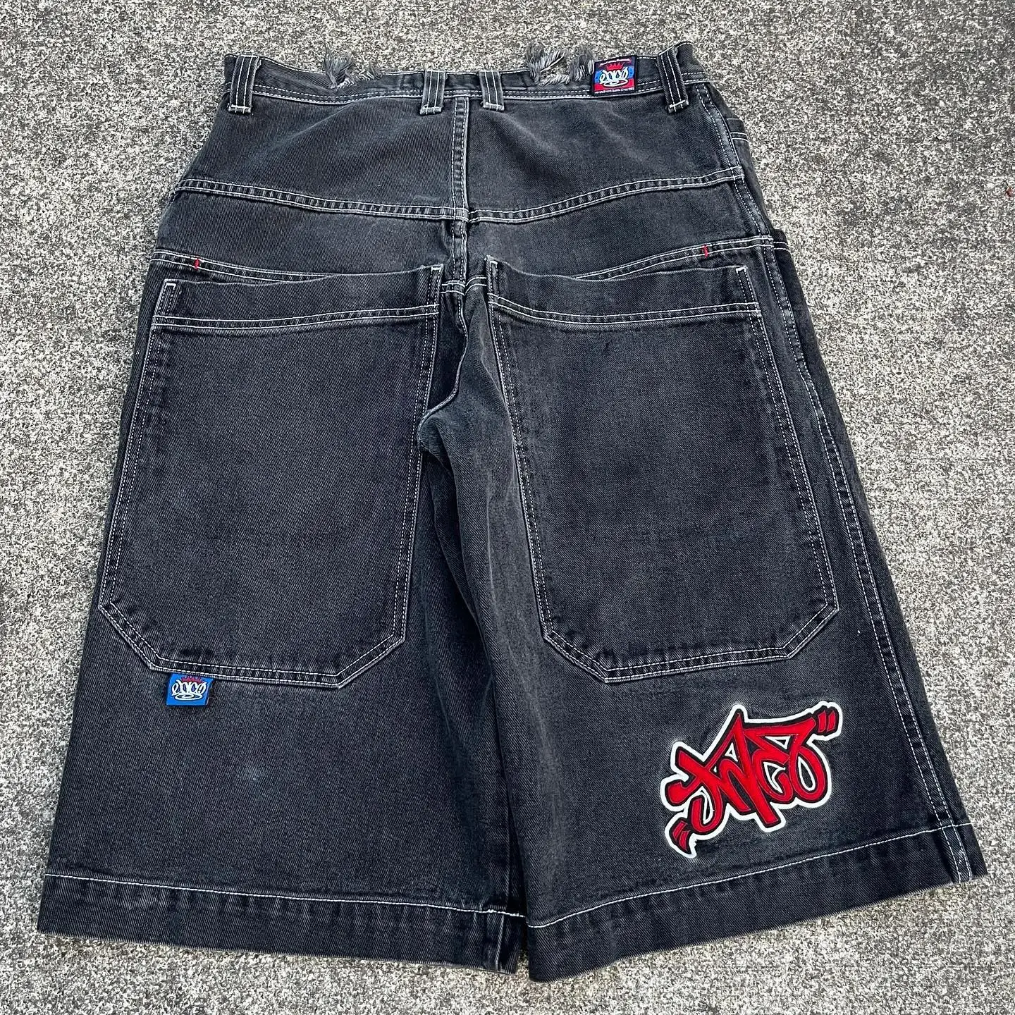 

Harajuku Hip Hop Streetwear Y2K Jnco Graphics Embroidery Denim Gym Basketball Baggy Jeans Shorts Mens Skateboard Pants Shorts