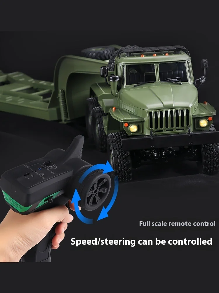 1: 16 Remote-Controlled Transport Vehicle Full Scale Military Ural Trailer Military Card Rc 6-Wheel Drive Remote-Controlled Toy 5