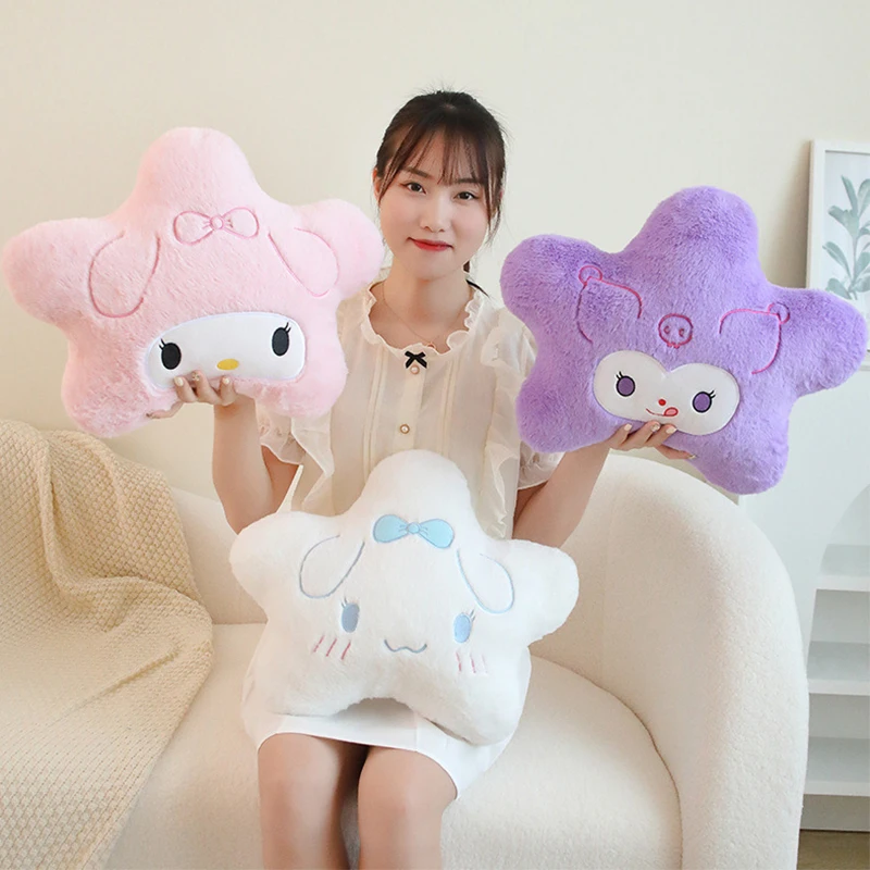 

Плюшевая подушка с пятиконечными звездами из аниме Sanrio Kuromi аниме Cinnamoroll My Melody тканевая кукла орнамент Подушка для сна диванная подушка подарок