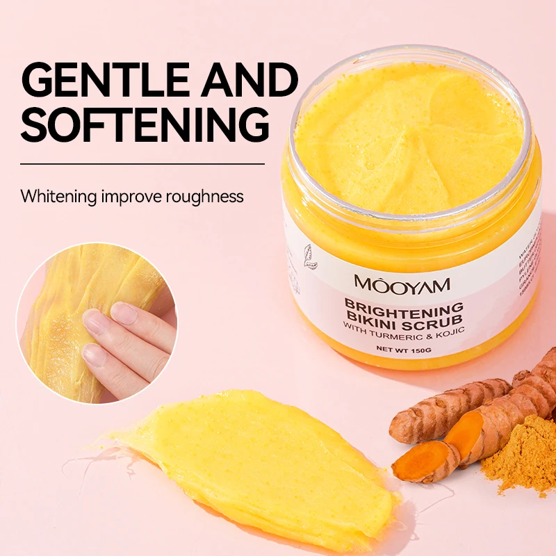 Turmeric Kojic Brightening Bikini Scrub Natural Plant Deep Cleansing Moisturizing Body Scrub Skincare Products