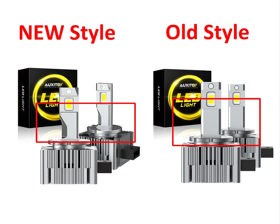 AUXITO 2Pcs D3S LED Headlights HID D1S D4S D2S Turbo LED Canbus Two Sided CSP Chip Plug Play Headlight Bulb 120W 30000LM 6000k