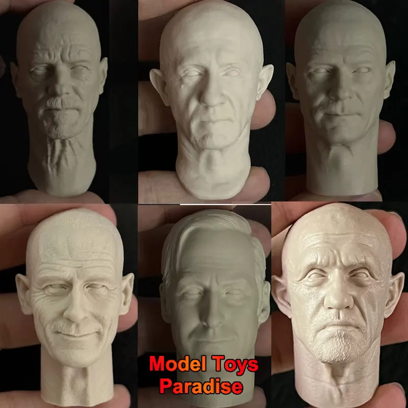 Non Verniciato 1/6 Uomini Soldato Breaking Bad Mike Walter White Head Sculpt White Mold Harley Cranston Head Per 12 ''Action Figure Body