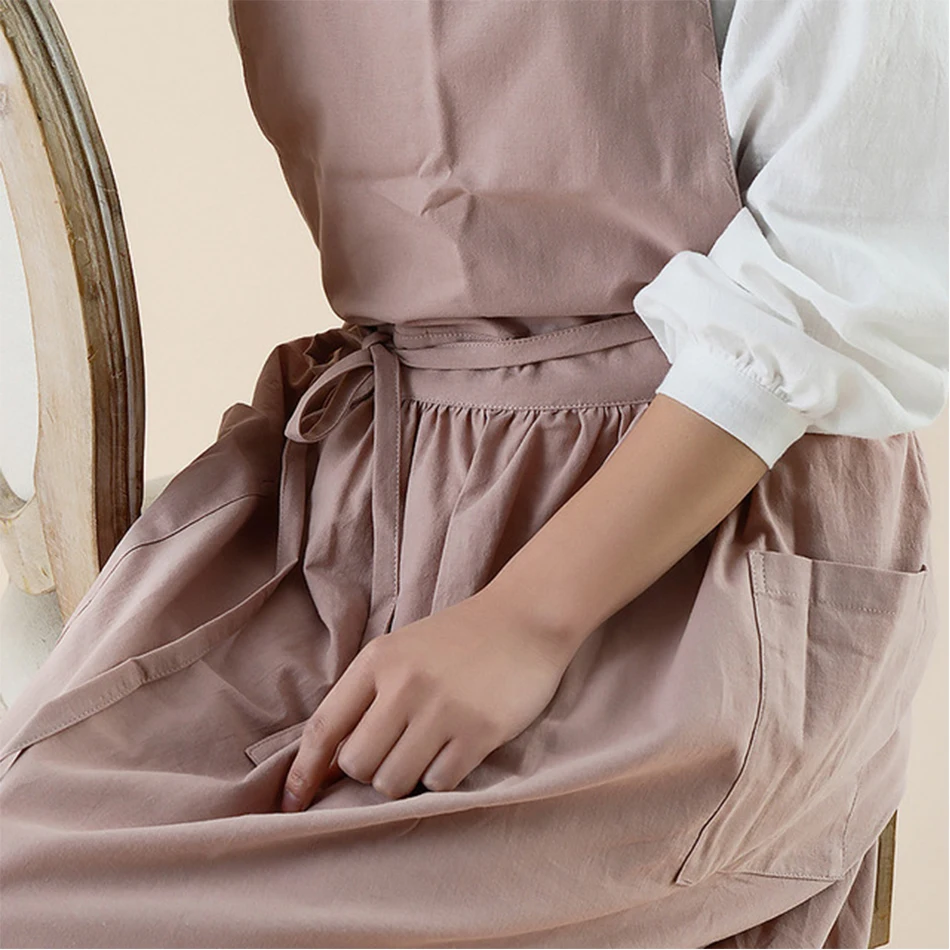 Pinafore schort, schorten voor dames, cross back schort, schort met zakken, pinafore jurk, Japans schort, tuinschort, rood schort vrouwen - België