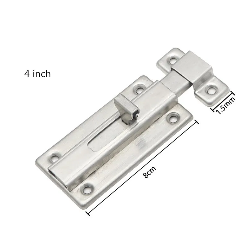 Durable Stainless Steel Double-ended Latch Bedroom Toilet Manual Latch Key Padlock Closet 2 Inch 3 Inch 4 Latc