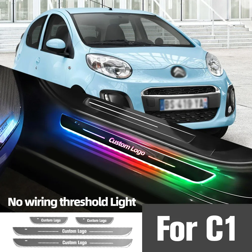 

For Citroen C1 2005-2020 2013 2014 2018 2019 Car Door Sill Light Customized Logo LED Welcome Threshold Pedal Lamp Accessories