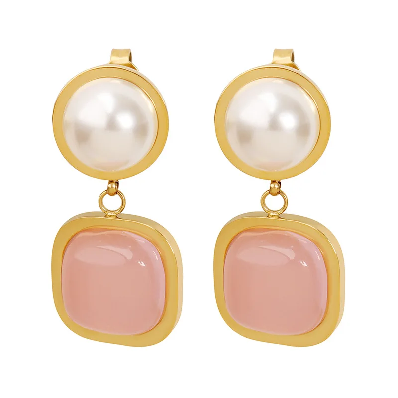 

Elegant And Elegant Pearl Like Earrings Lovely Girl Pink Pendant Earrings Fashionable And Exquisite Women'S Charm Jewelry Gifts