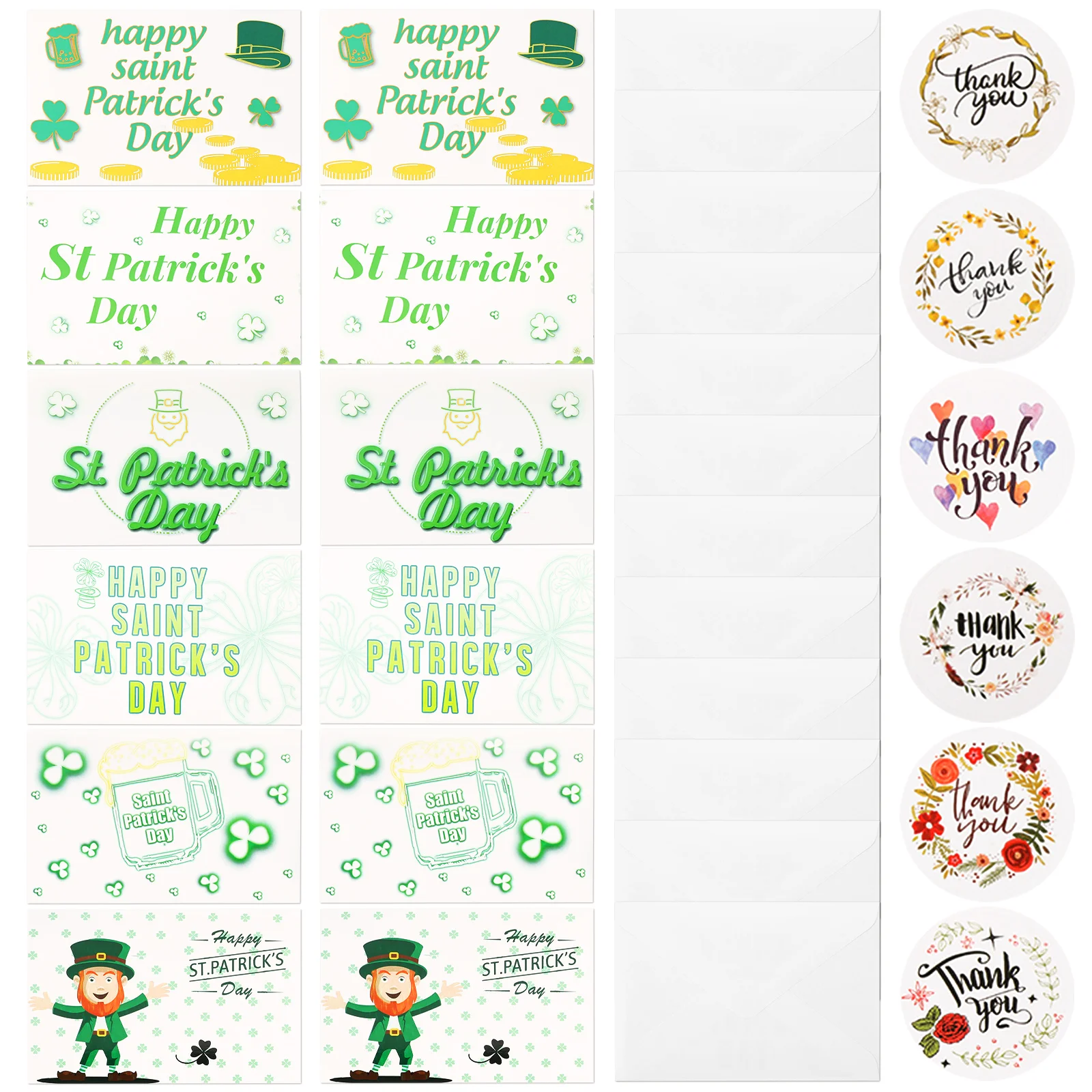 

12 Pcs Greeting Card Envelope St Patrick Day Cards with Envelopes Party Supplies