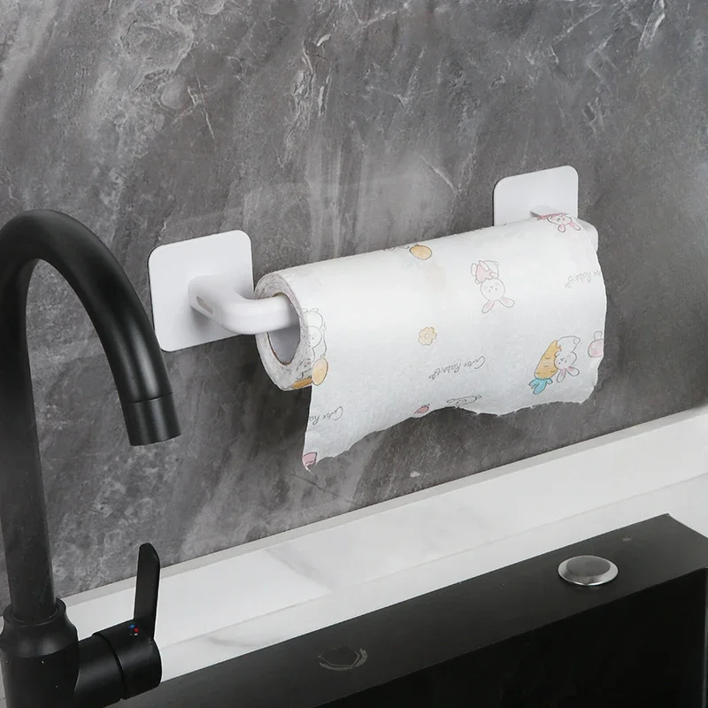 Adhesive Toilet Roll Paper Holder Organizer Wall Mount Storage Stand Kitchen Bathroom No Drill Tissue Towel Dispenser 1/2pcs paper towel holder,toilet paper holder,toilet roll holder,tissue holder
