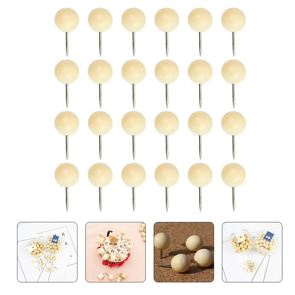 60Pcs 고급 목재 철 푸시 핀 소프트 코르크 엄지 못 다기능 포스터 맵 보드 ..